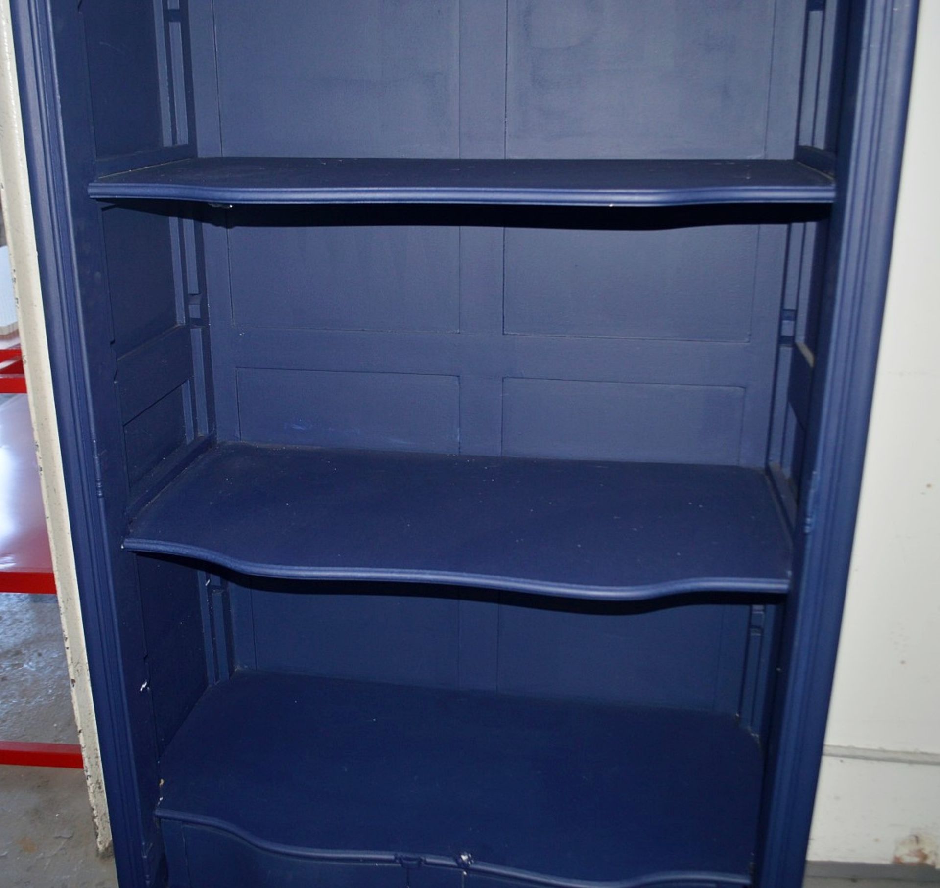 1 x Armoire 2.2-Metres Tall Display Cupboard With Bespoke Deep Blue Paintwork - Image 4 of 6