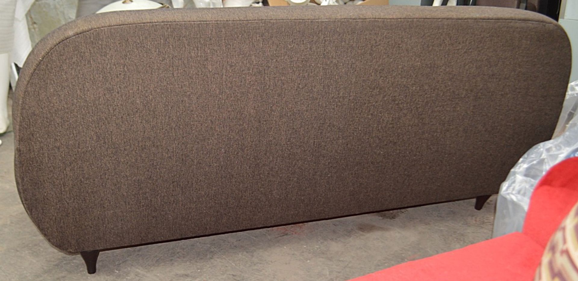 1 x Large Commercial 2-Metre Long Contemporary Sofa In A  Dark Brown/Bronze Woven Fabric - - Image 5 of 6