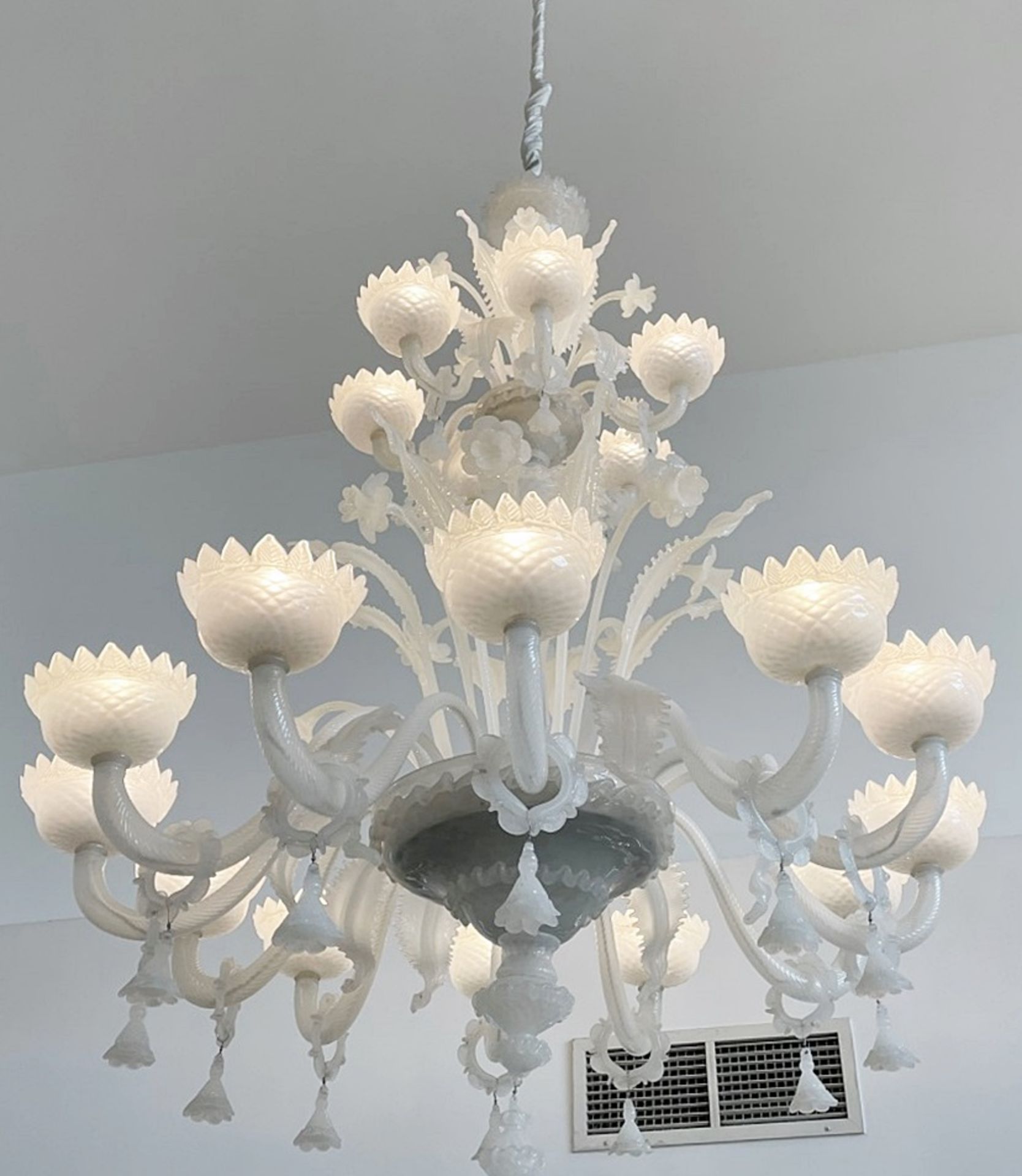 1 x Huge 1.8 Metre Tall Handcrafted 18-Arm Opal Glass Chandelier - Stunning Item - Ref: MHB137 -