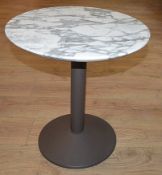 1 x Stone-Topped Occasional Table With Sturdy Metal Base - Dimensions: Height 55 x Diameter 50cm -