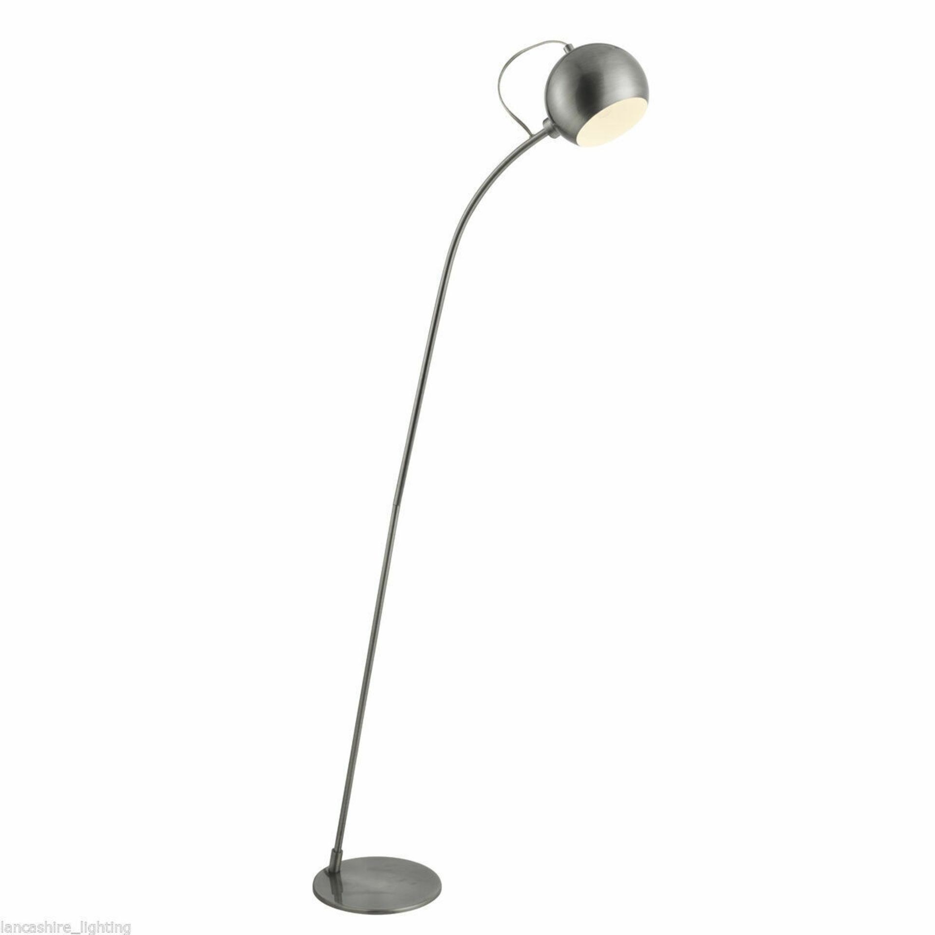 1 x Searchlight Magnetic Head Adjustable LED Floor Lamp in Satin Silver - Product Code: 5491SS -