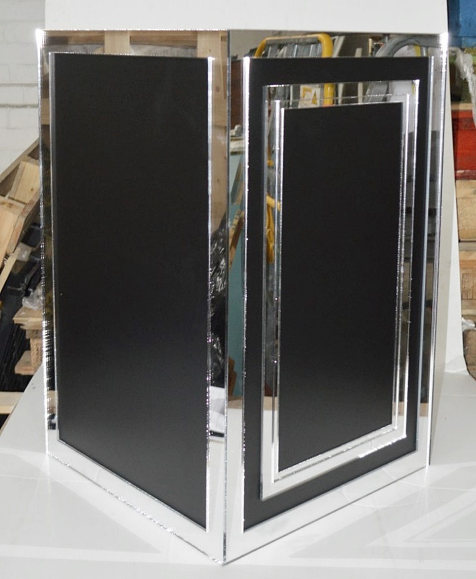 1 x Bank Vault Safe-style Shop Display Dummy Prop In Black With Mirror Decoration - Dimensions: - Image 2 of 3