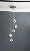 1 x Searchlight Iceball 5 Light LED Multidrop Ceiling Light With Chrome Finish - Product Code: