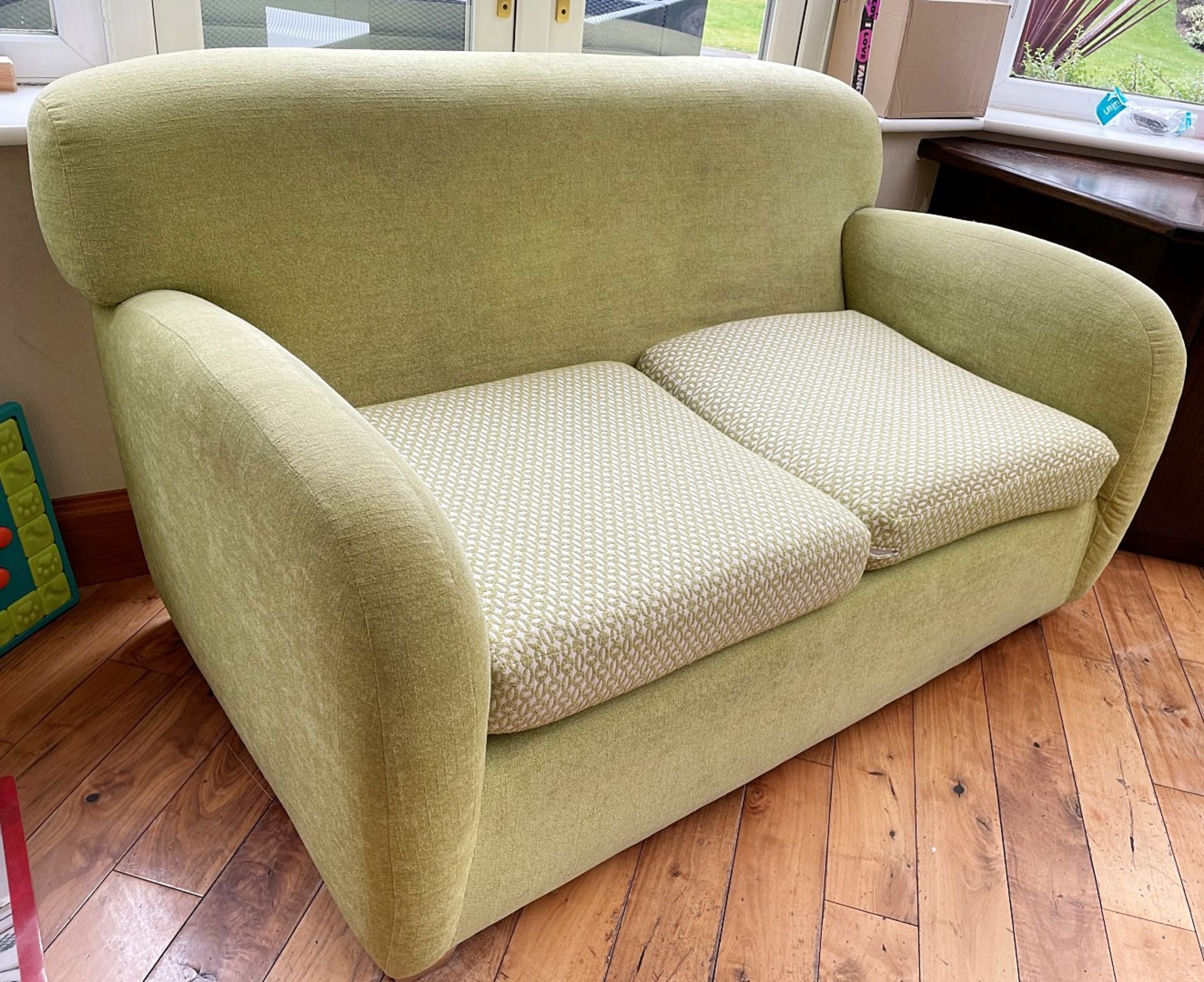 1 x Richly Upholstered 2-Seater Sofa In A Pale Green Chenille - NO VAT ON THE HAMMER - Image 2 of 11