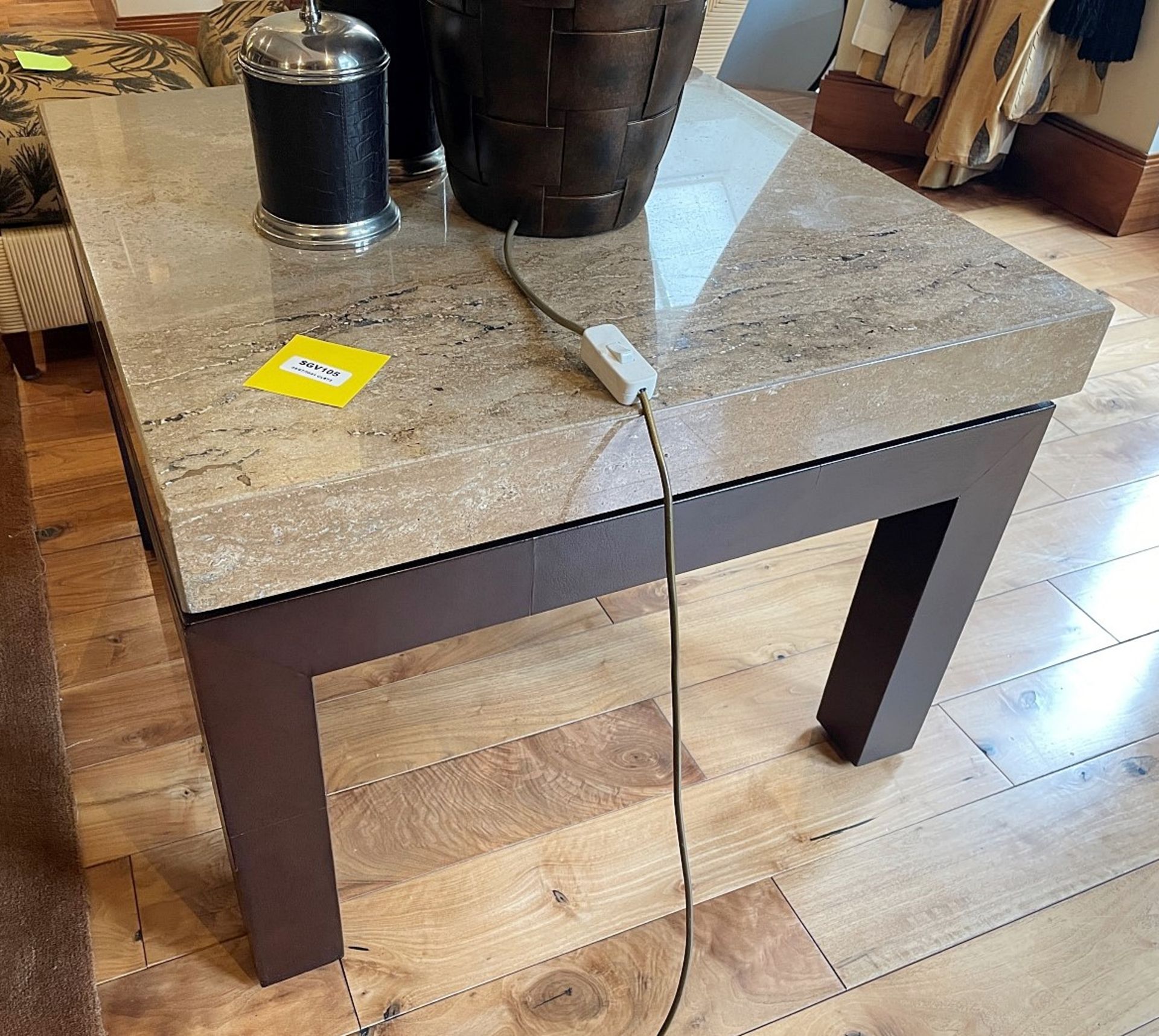 1 x Marble Topped Occasional Table  - Dimensions: 76 x 76 x H57cm / Top Thickness is 8cm