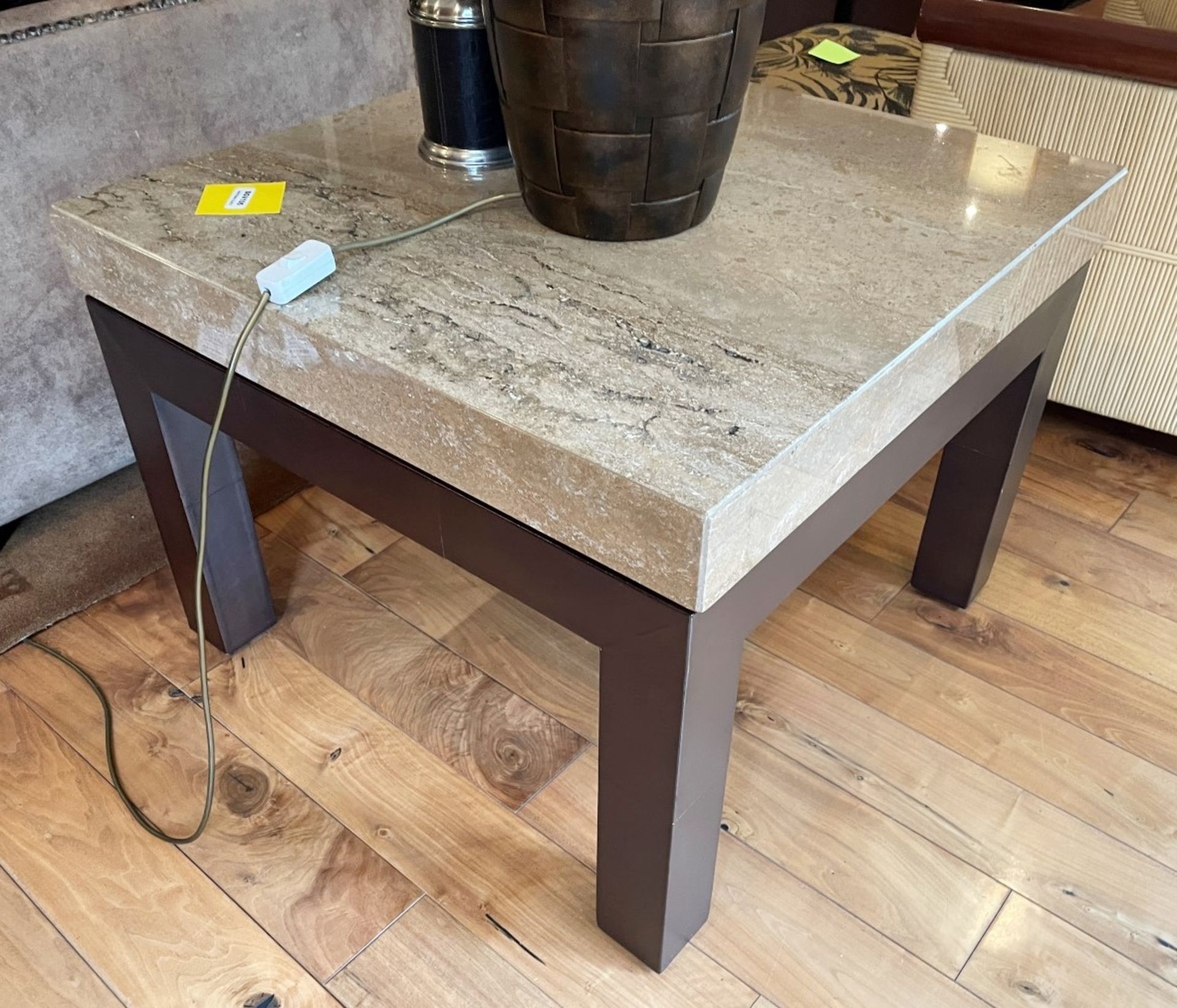 1 x Marble Topped Occasional Table  - Dimensions: 76 x 76 x H57cm / Top Thickness is 8cm - Image 2 of 5