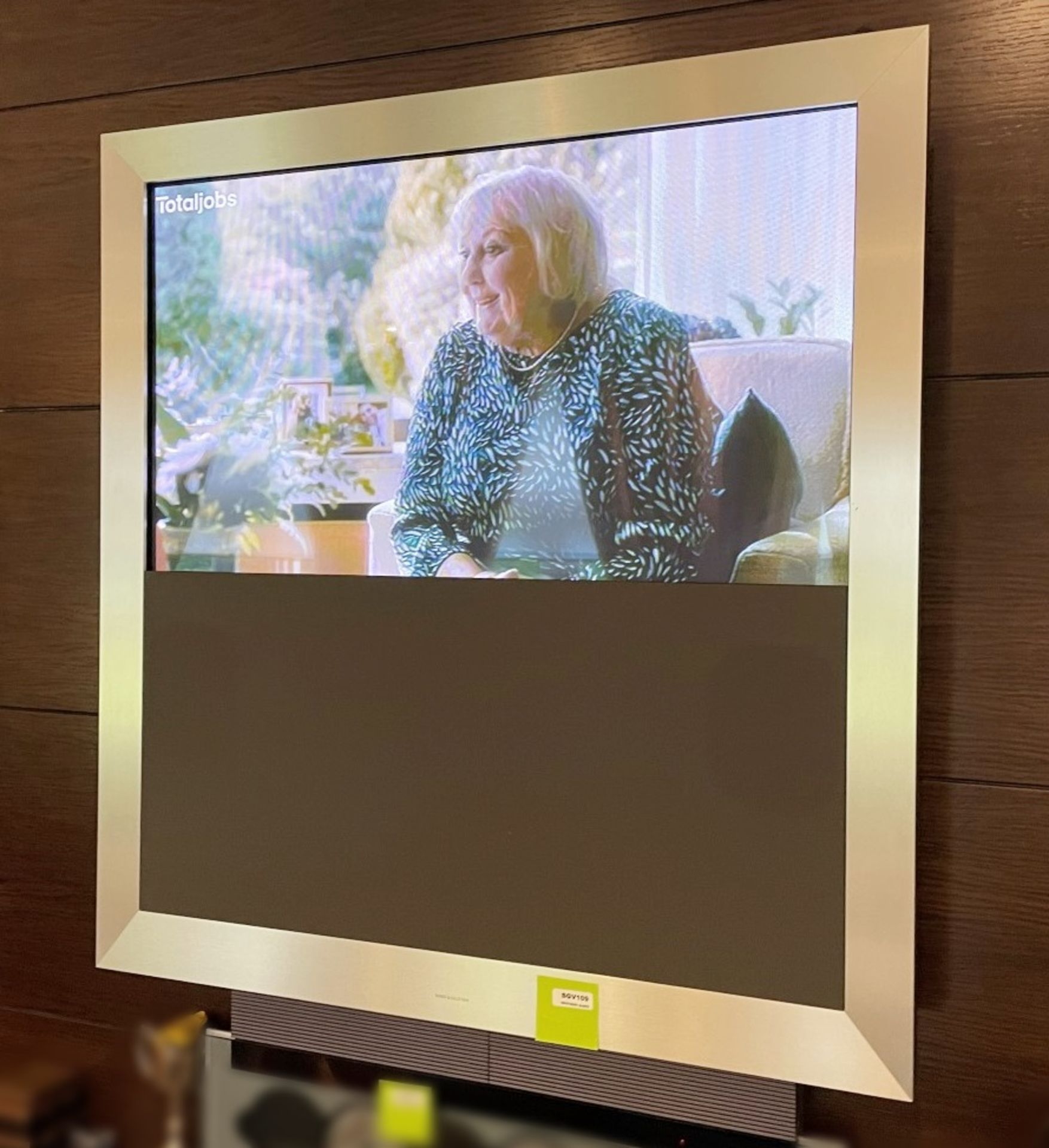 1 x BANG & OLUFSEN Wall Mounted Television In A Stainless Steel Frame, With Remote Control