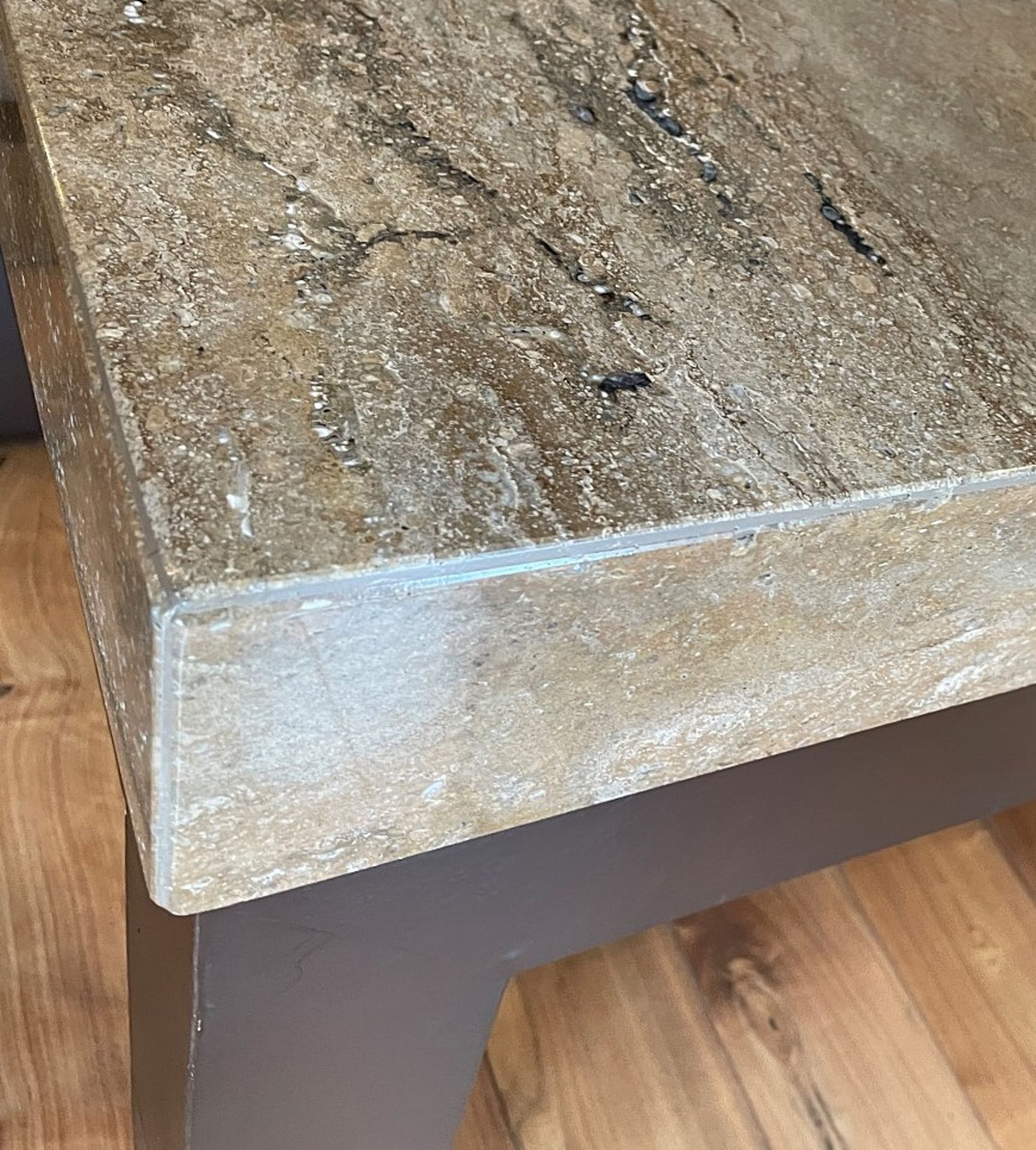 1 x Marble Topped Occasional Table  - Dimensions: 76 x 76 x H57cm / Top Thickness is 8cm - Image 3 of 5