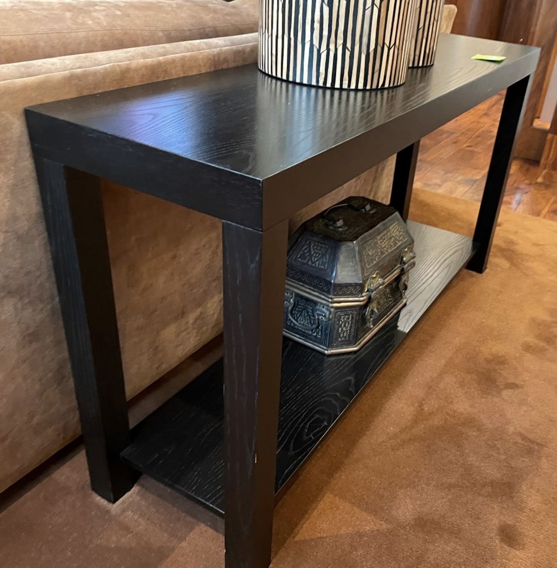 1 x Solid Wood Console Table In A Dark Wenge Stain - Dimensions: H78 x W150 x D40cm - Ref: SGV111 - - Image 3 of 8