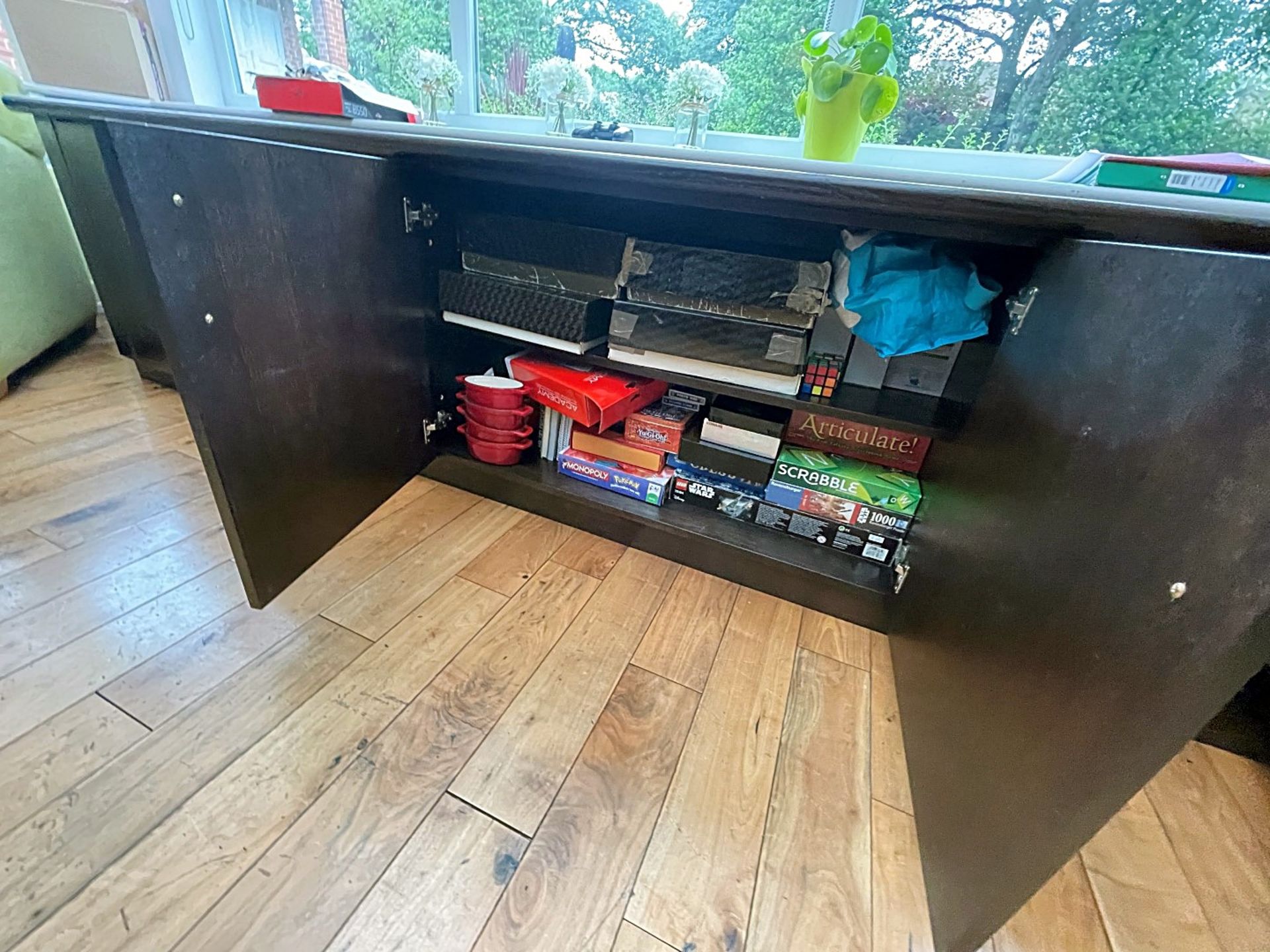 1 x Bespoke Fitted Solid Wood Office Suite With 5-Door Sideboard Storage And Semicircular Desk - Image 14 of 22