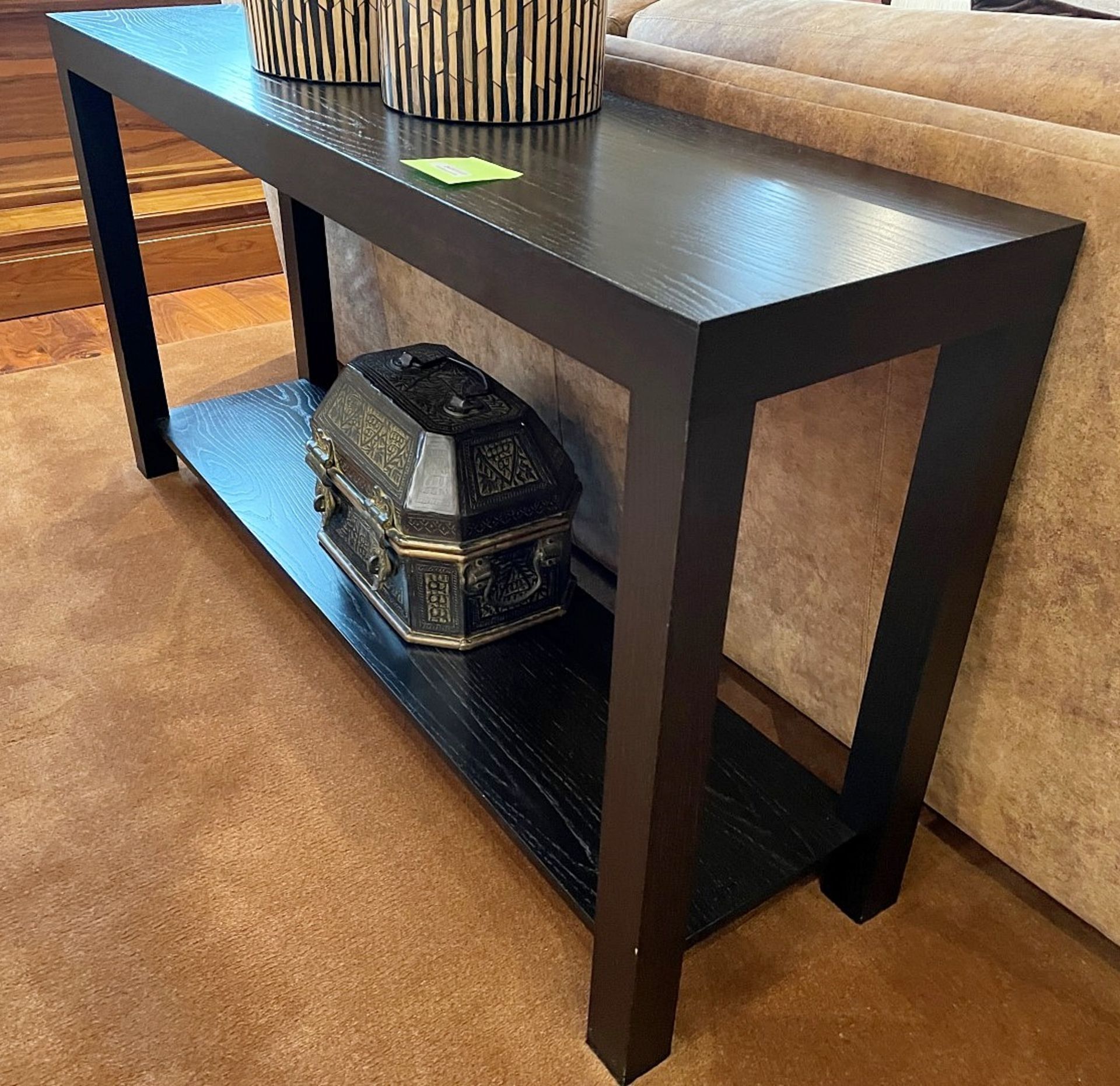 1 x Solid Wood Console Table In A Dark Wenge Stain - Dimensions: H78 x W150 x D40cm - Ref: SGV111 - - Image 2 of 8