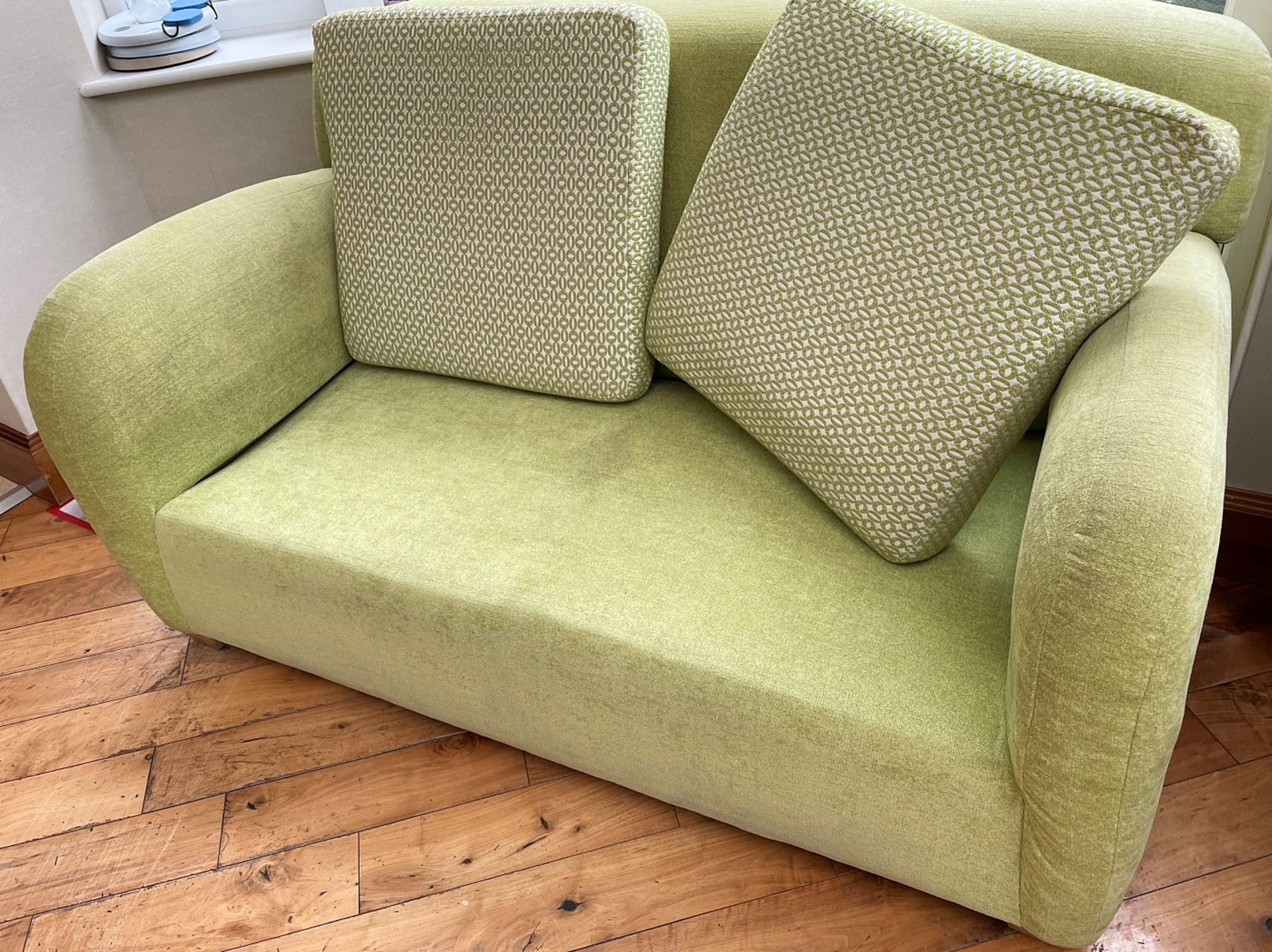 1 x Richly Upholstered 2-Seater Sofa In A Pale Green Chenille - NO VAT ON THE HAMMER - Image 9 of 11