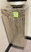 1 x Patterned Column With Leaf Design - Dimensions: 40 x 40 x H100cm - Ref: SGV145 - CL672 - NO VAT