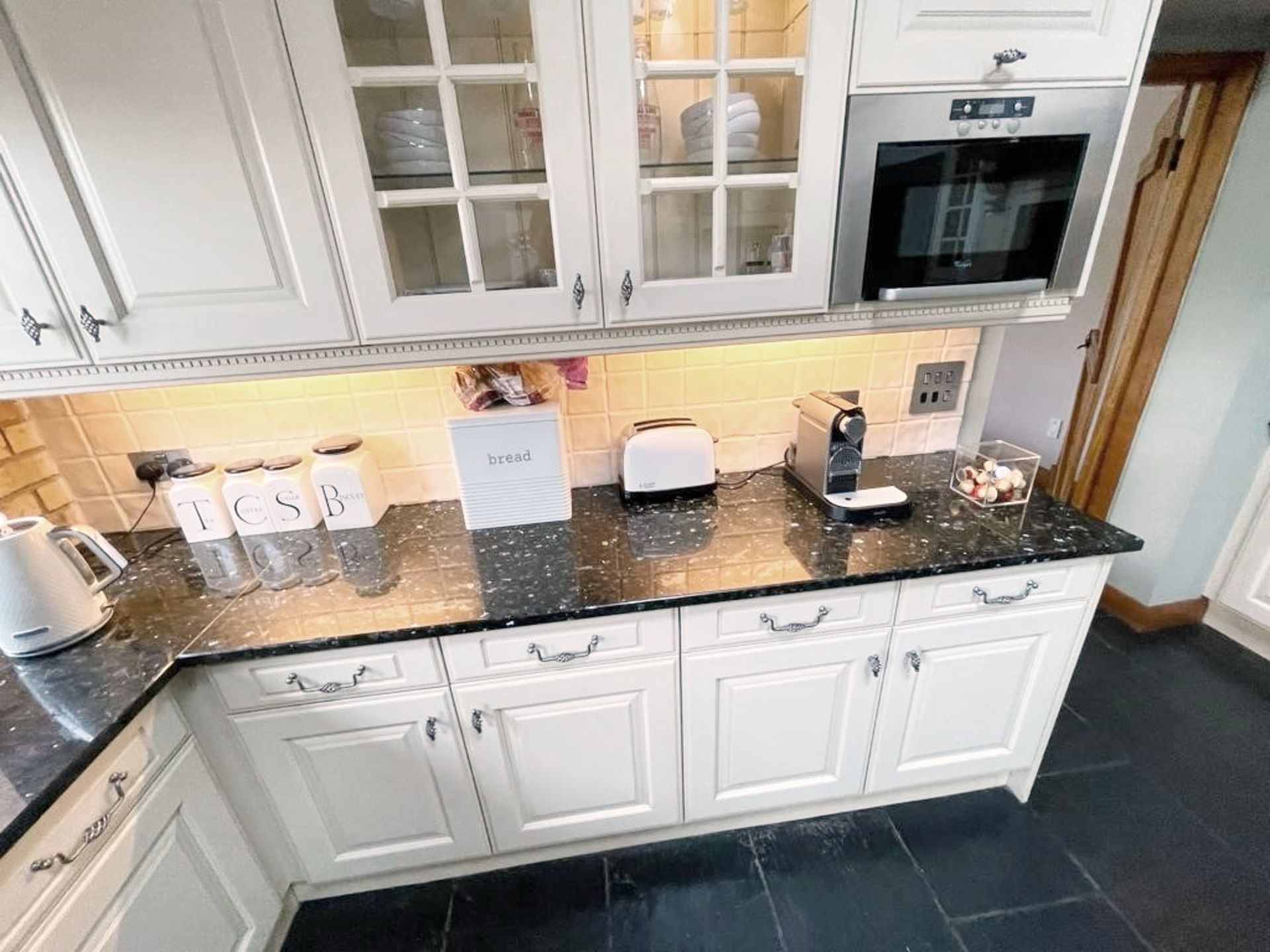 1 x Solid Wood Hand Painted Fitted Kitchen With Contemporary Island and Granite Worktops - NO VAT ON - Image 73 of 83
