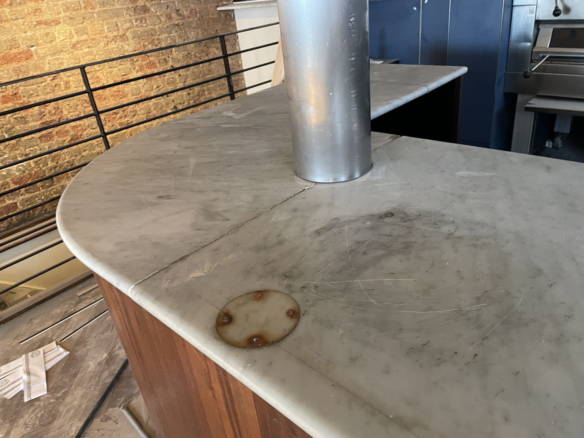 1 x Restaurant Service Bar Featuring Marble Top, Wood Panel Fascia and Rear Prep Area With Hand Wash - Image 9 of 15