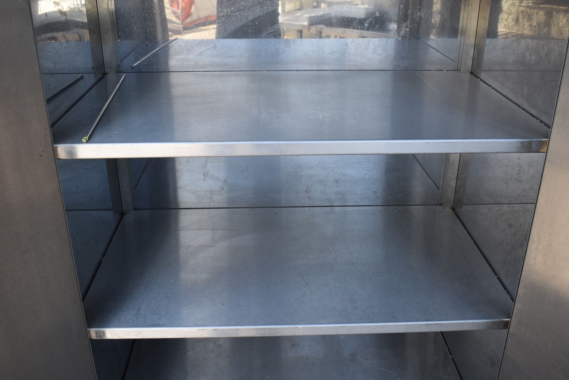 1 x Stainless Steel Two Door Upright Mobile Storage Cabinet - Recently Removed From Major Supermarke - Image 7 of 9