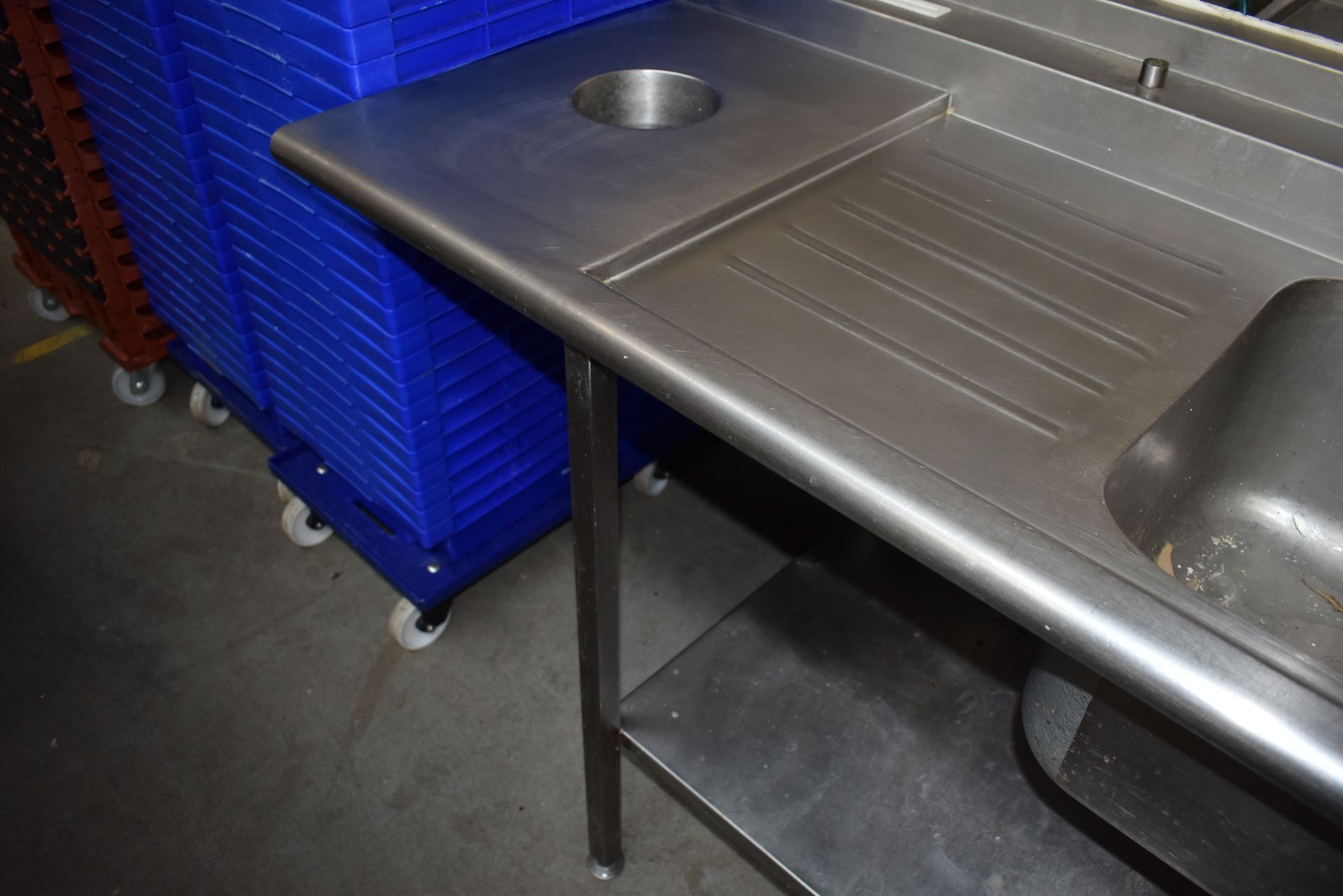 1 x Stainless Steel Commercial Wash Basin Unit With Twin Sink Bowl and Drainers, Mixer Taps, Spray H - Image 6 of 12
