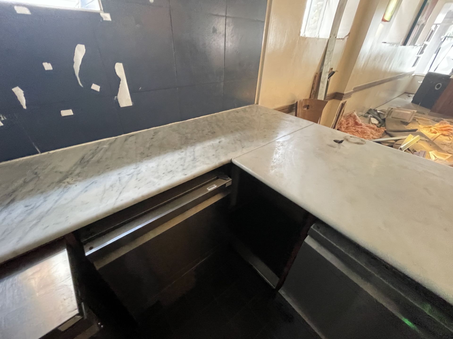 1 x Restaurant Service Bar Featuring Marble Top, Wood Panel Fascia and Rear Prep Area With Hand Wash - Image 15 of 15