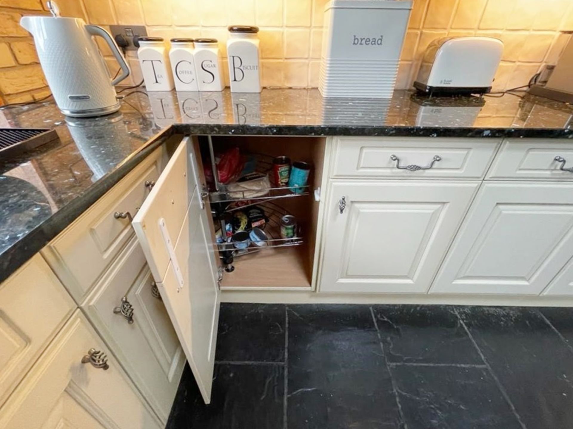 1 x Solid Wood Hand Painted Fitted Kitchen With Contemporary Island and Granite Worktops - NO VAT ON - Image 37 of 83