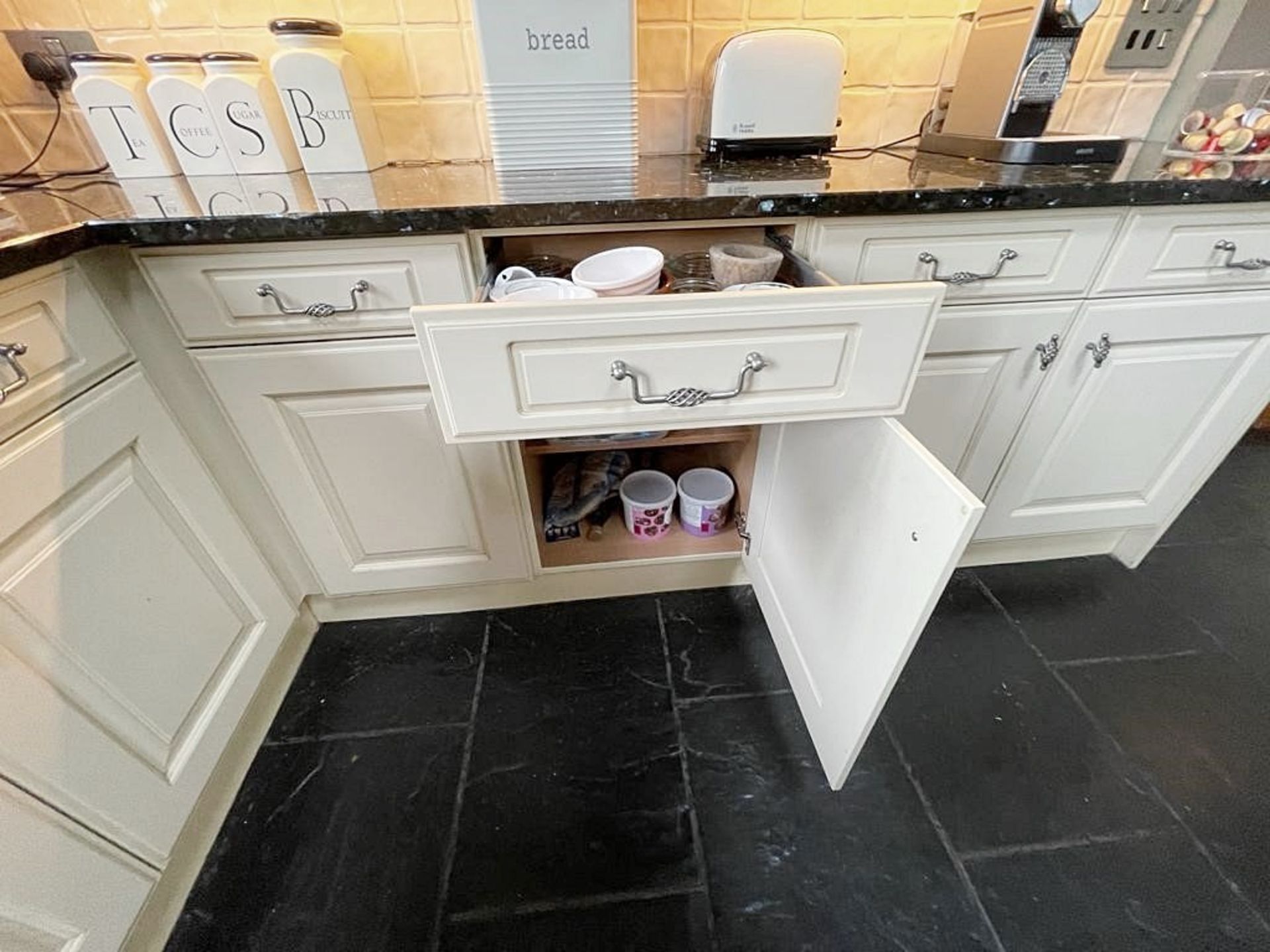 1 x Solid Wood Hand Painted Fitted Kitchen With Contemporary Island and Granite Worktops - NO VAT ON - Image 35 of 83