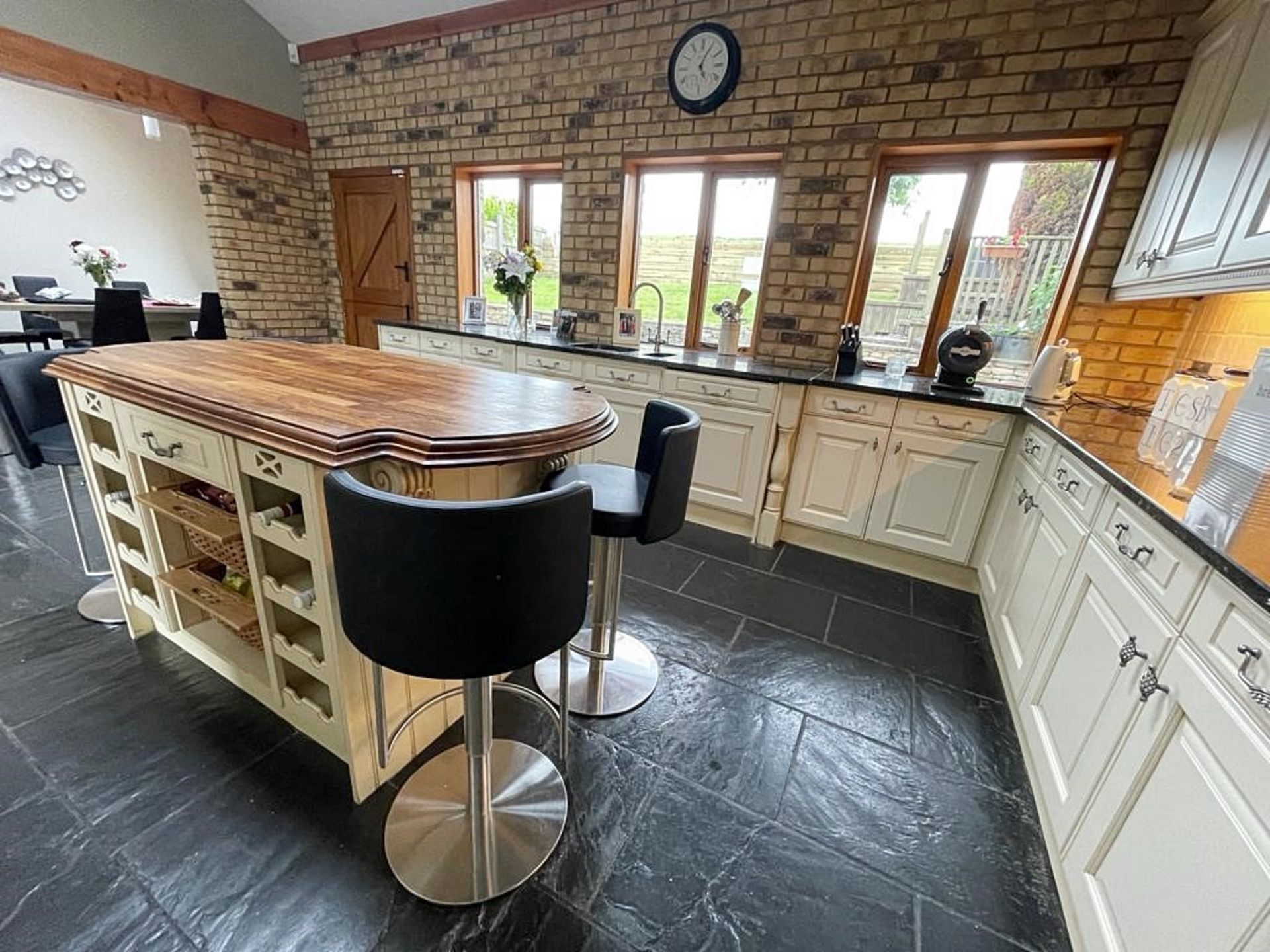 1 x Solid Wood Hand Painted Fitted Kitchen With Contemporary Island and Granite Worktops - NO VAT ON - Image 2 of 83