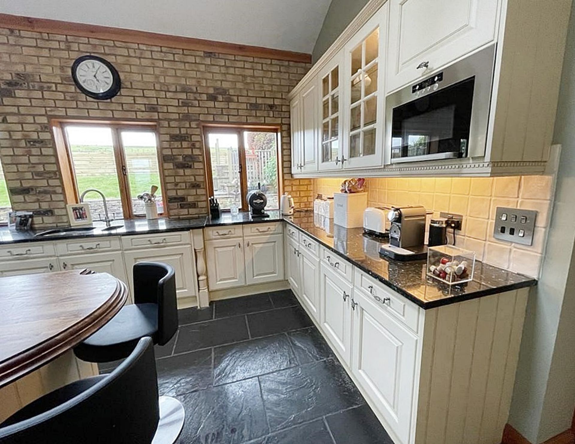1 x Solid Wood Hand Painted Fitted Kitchen With Contemporary Island and Granite Worktops - NO VAT ON - Image 3 of 83