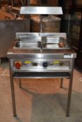 1 x BMF Freestanding Well Bain Marie With Overhead Warmer - Stainless Steel - 240v - Recently Remove