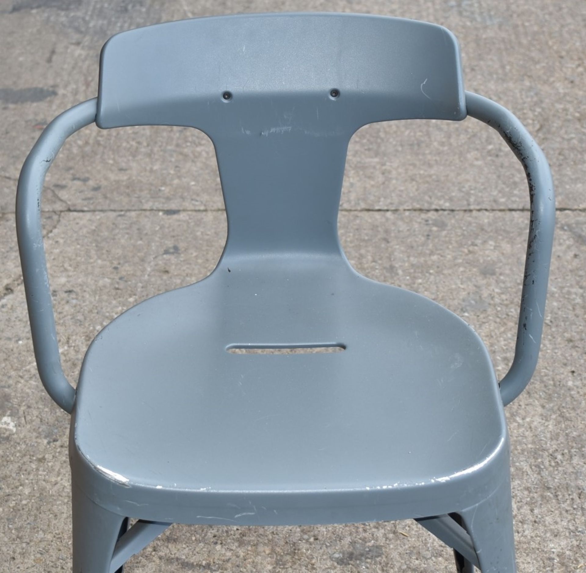 4 x Tolix Outdoor Bistro Stacking Armchairs Designed By Patrick Norguet - RRP £1,548 - Stainless Ste - Image 2 of 4
