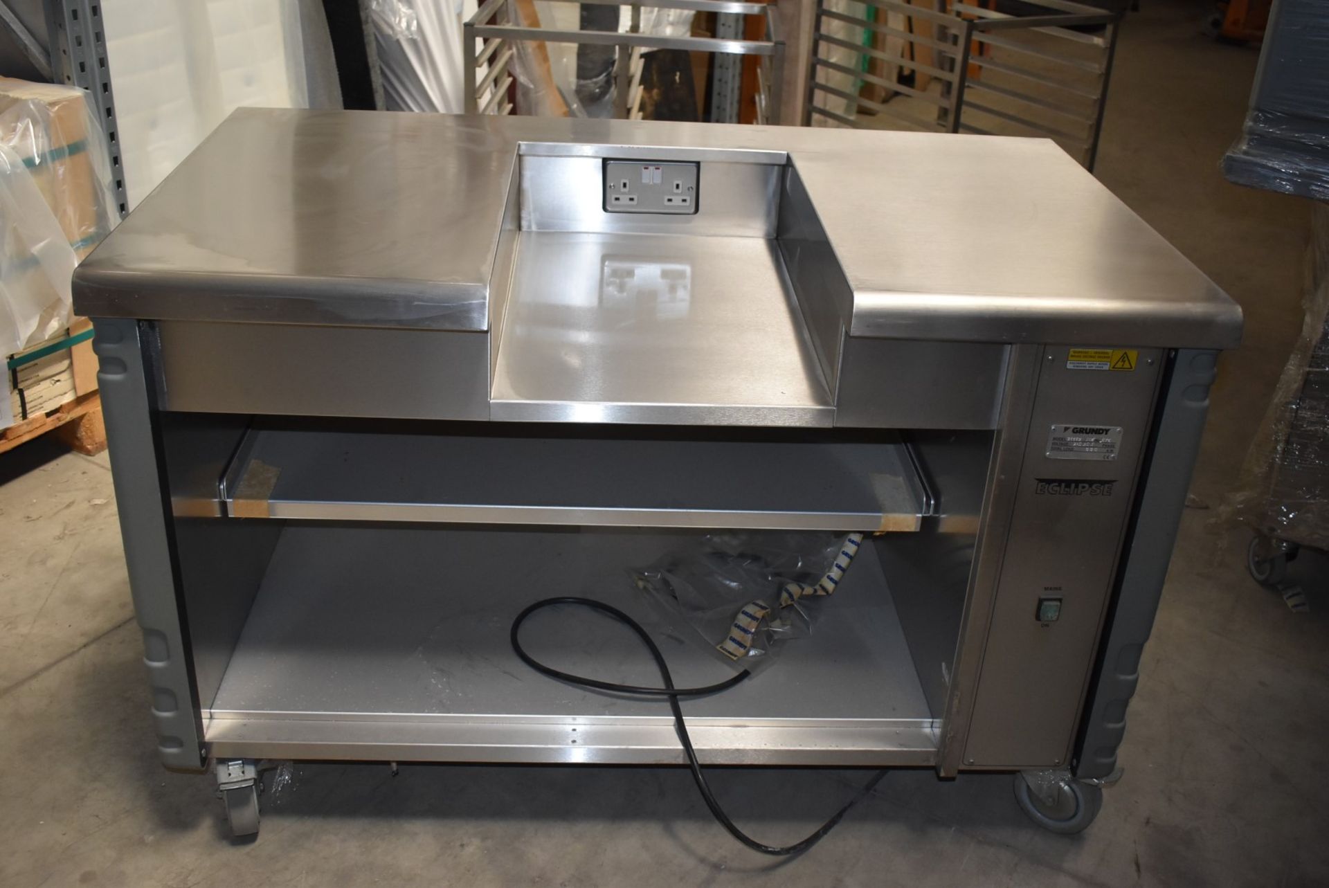 1 x Grundy Commercial Mobile Servery Unit With Stainless Steel Top Featuring Insert For Appliance or - Image 12 of 12