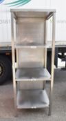 1 x Stainless Steel Three Tier Shelving Unit With Closed Back - Recently Removed From Major Supermar