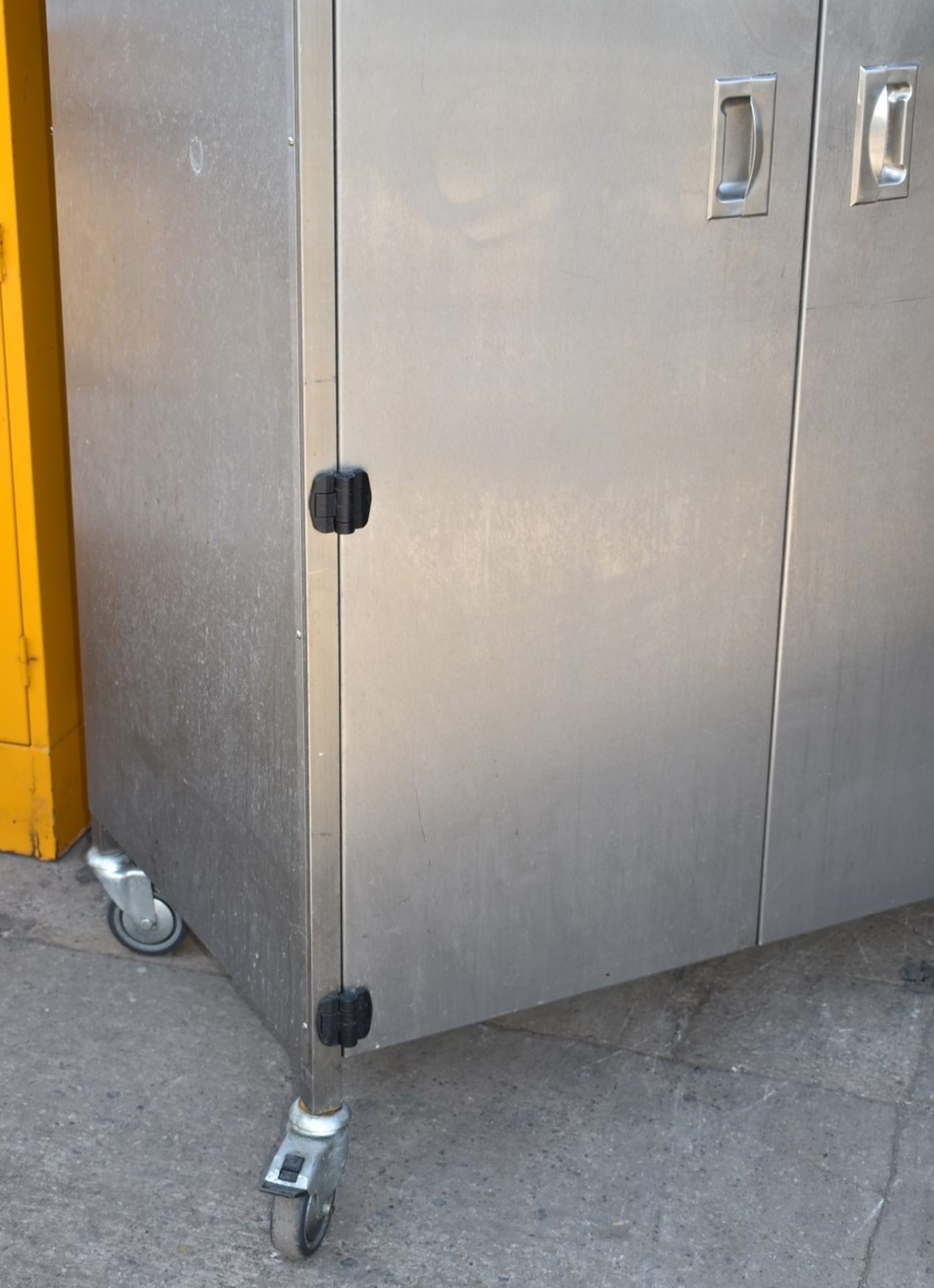 1 x Stainless Steel Two Door Upright Mobile Storage Cabinet - Recently Removed From Major Supermarke - Image 9 of 9