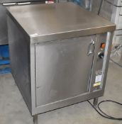 1 x Stainless Steel Warming / Holding Cabinet By Bridge Catering - 240v - With Prep Counter Top -