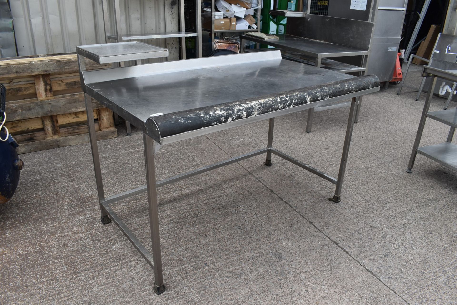 1 x Stainless Steel Workstation With Monitor / Printer Shelf - Dimensions: H92 x W150 x D90 cms - Image 2 of 6
