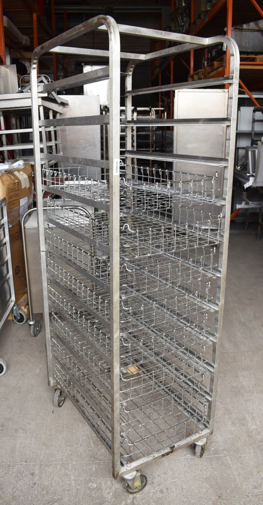 1 x Bakers 11 Tier Mobile Tray Rack With 8 Removable Wire Baskets - Stainless Steel With Castors - - Image 2 of 6