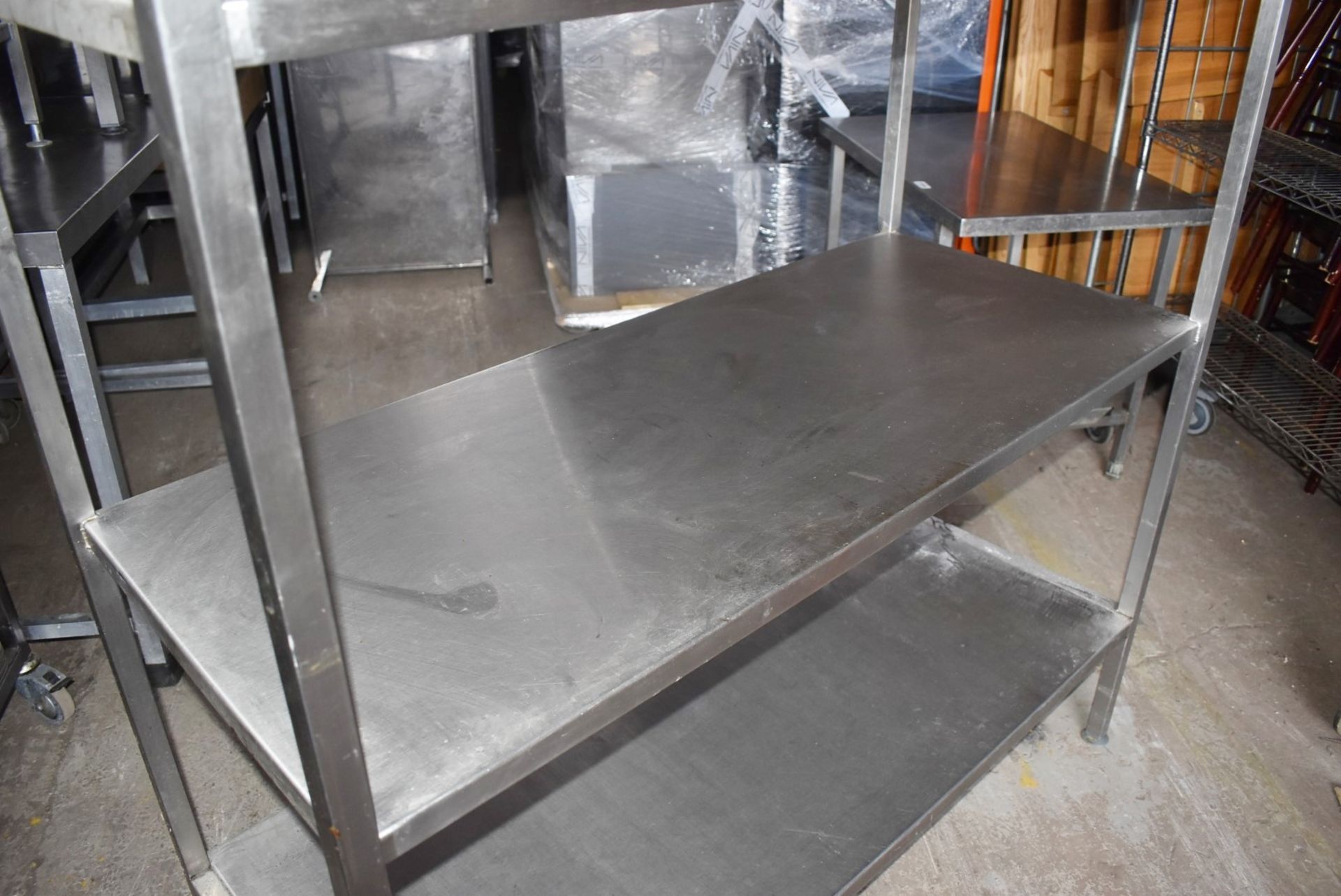 1 x Stainless Steel Three Tier Shelf Unit - Ideal For Commercial Kitchen Storage -Recently Removed - Image 5 of 6