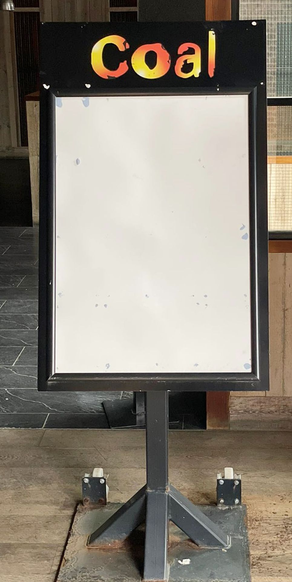 2 x Outdoor Menu Boards With Heavy Duty Bases on Castors - Dimensions: H110 x W68 cms - CL674 - - Image 3 of 4