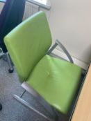 3 x Verco Green Office Leather Chairs - From A Working Office Environment - CL680 - Ref: Man183 -