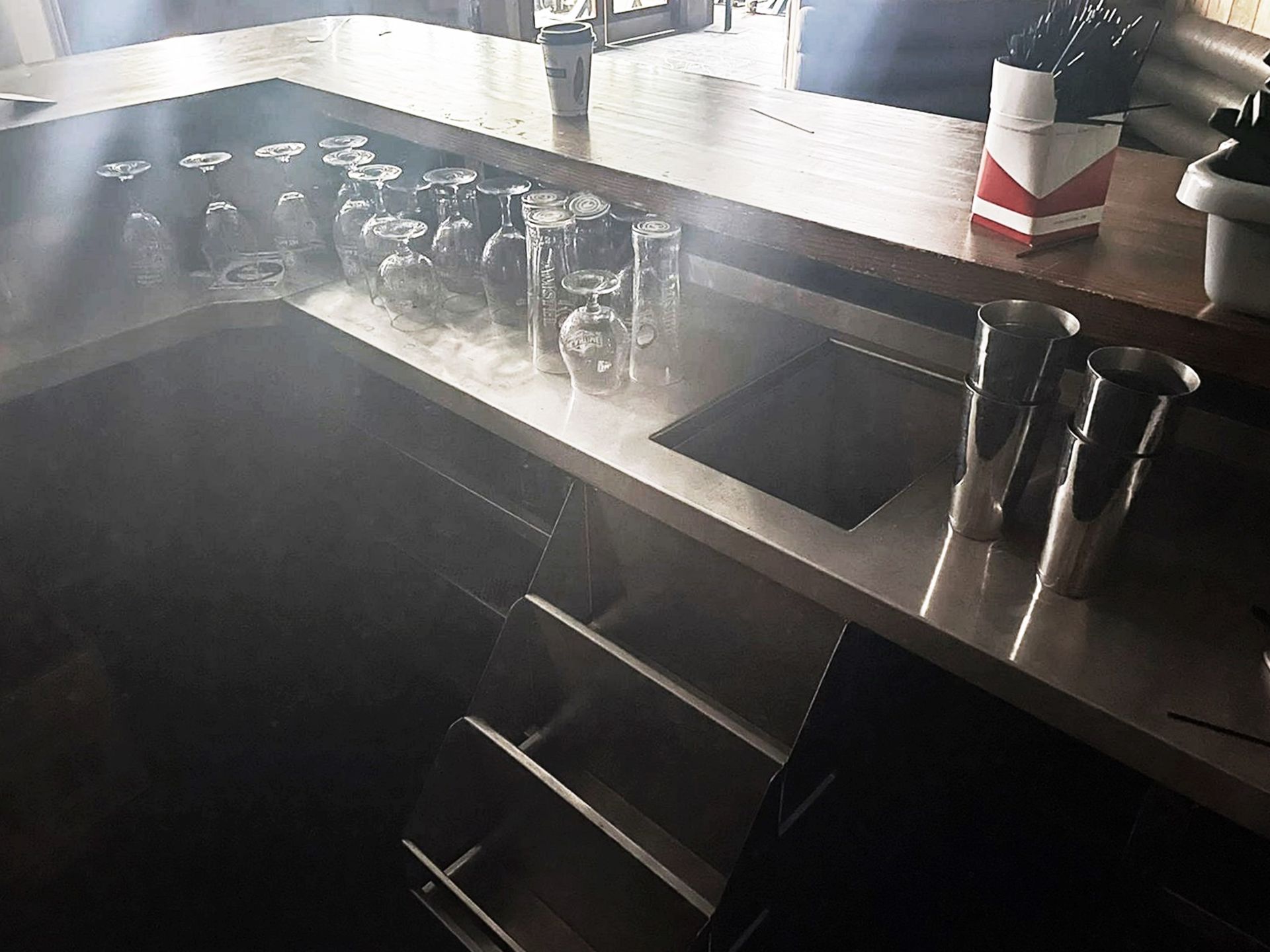 1 x Bespoke Restaurant Bar With Stainless Steel Backbar Units - Features a Slate Style Fascia, - Image 11 of 14