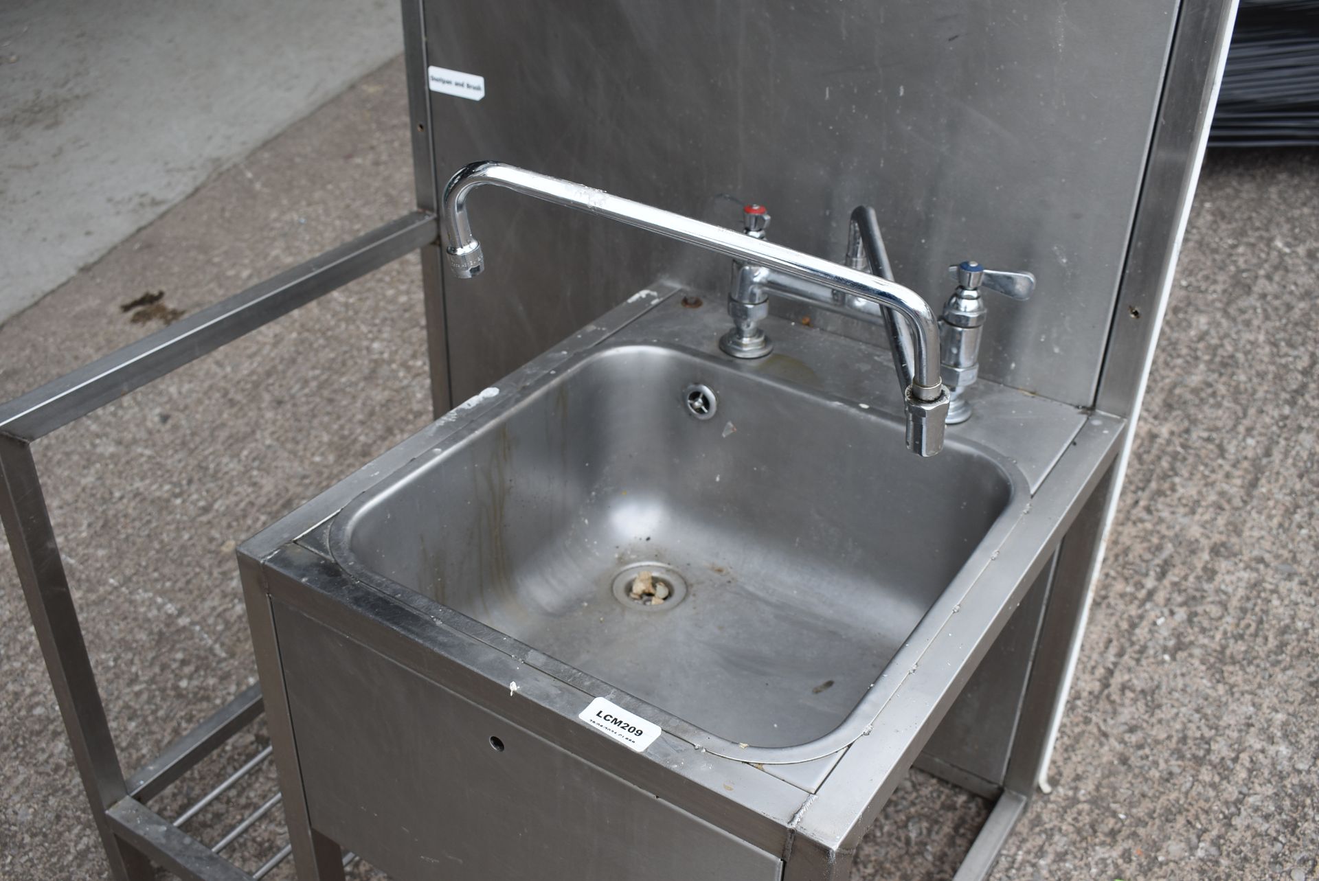1 x Stainless Steel Janitorial Wash Station With Splashback and Mixer Tap - Recently Removed From - Image 3 of 7