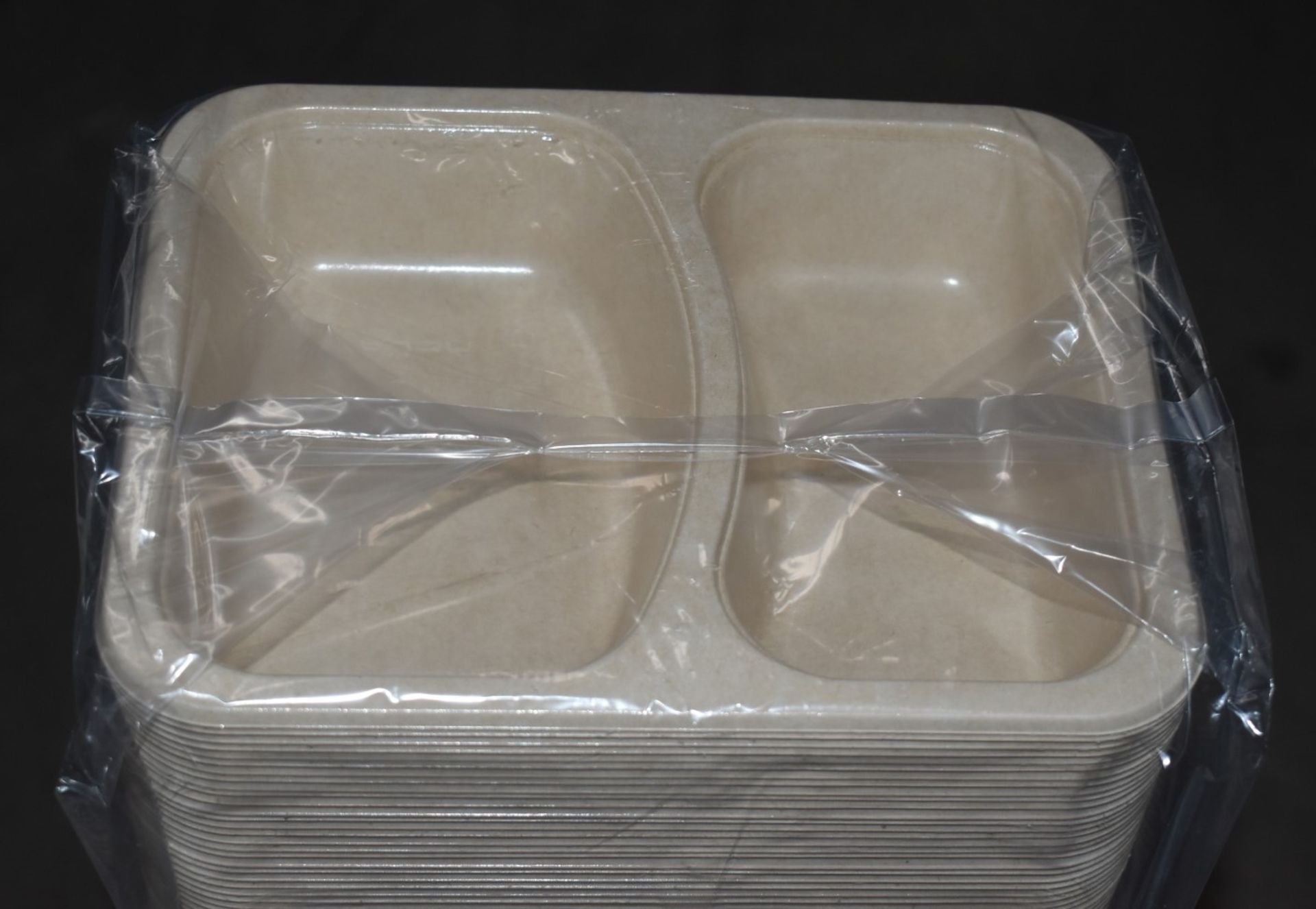 320 x Two Compartment Food Trays - Paper Based With 95% Less Plastic - Can Be Used in Freezers and - Image 7 of 8