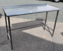 1 x Stainless Steel Prep Table With Upstand - Dimensions: H93 x W140 x D62 cms - Recently Removed