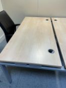 1 x Office Large Desk Wooden Table Top With Metal Stand/base - Dimensions: H74 X W180 X D164cm -