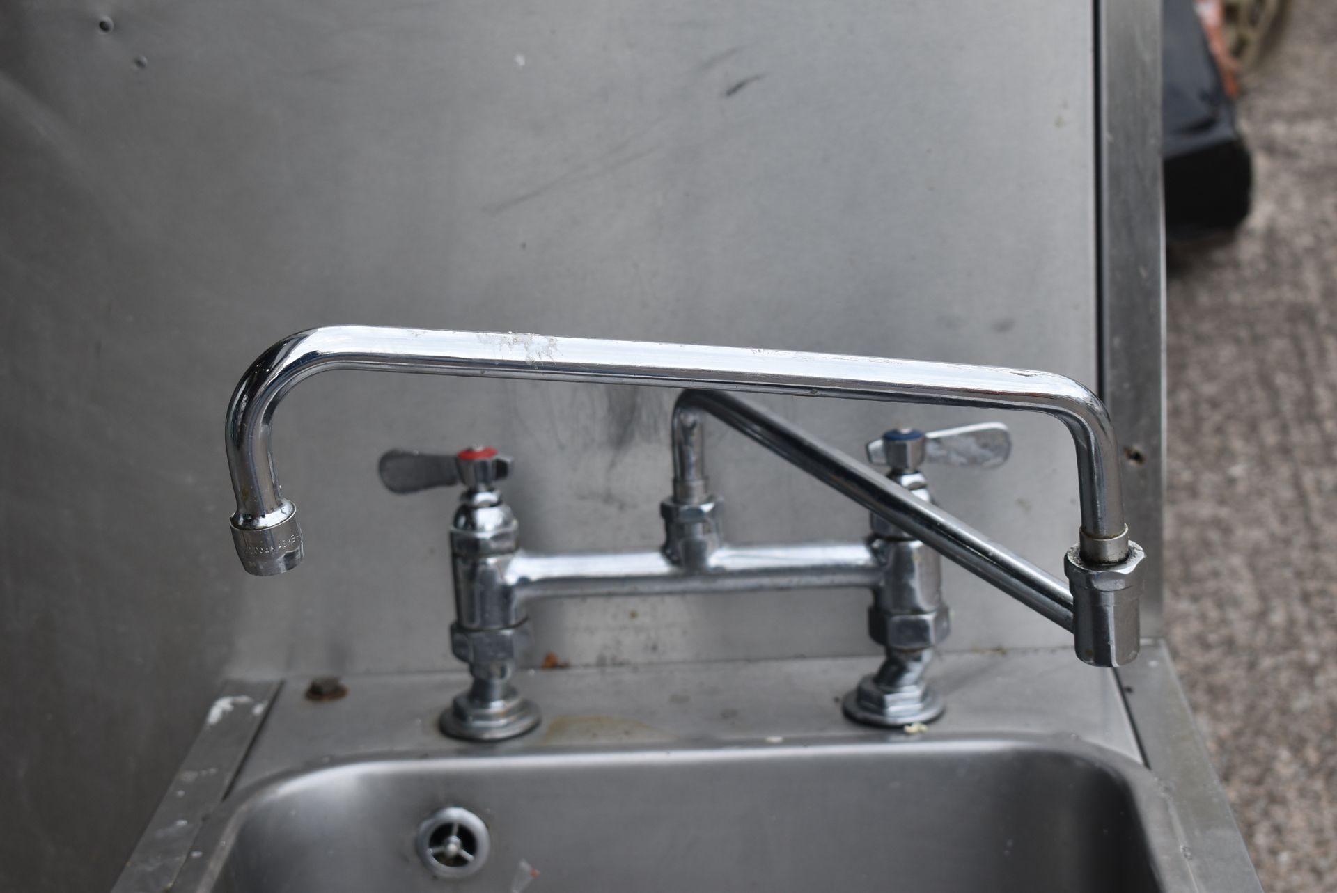 1 x Stainless Steel Janitorial Wash Station With Splashback and Mixer Tap - Recently Removed From - Image 4 of 7