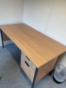 2 x Wooden Desk With Metal Legs And Two Drawers - Dimensions: H73 X W150 X D73cm - From A Working
