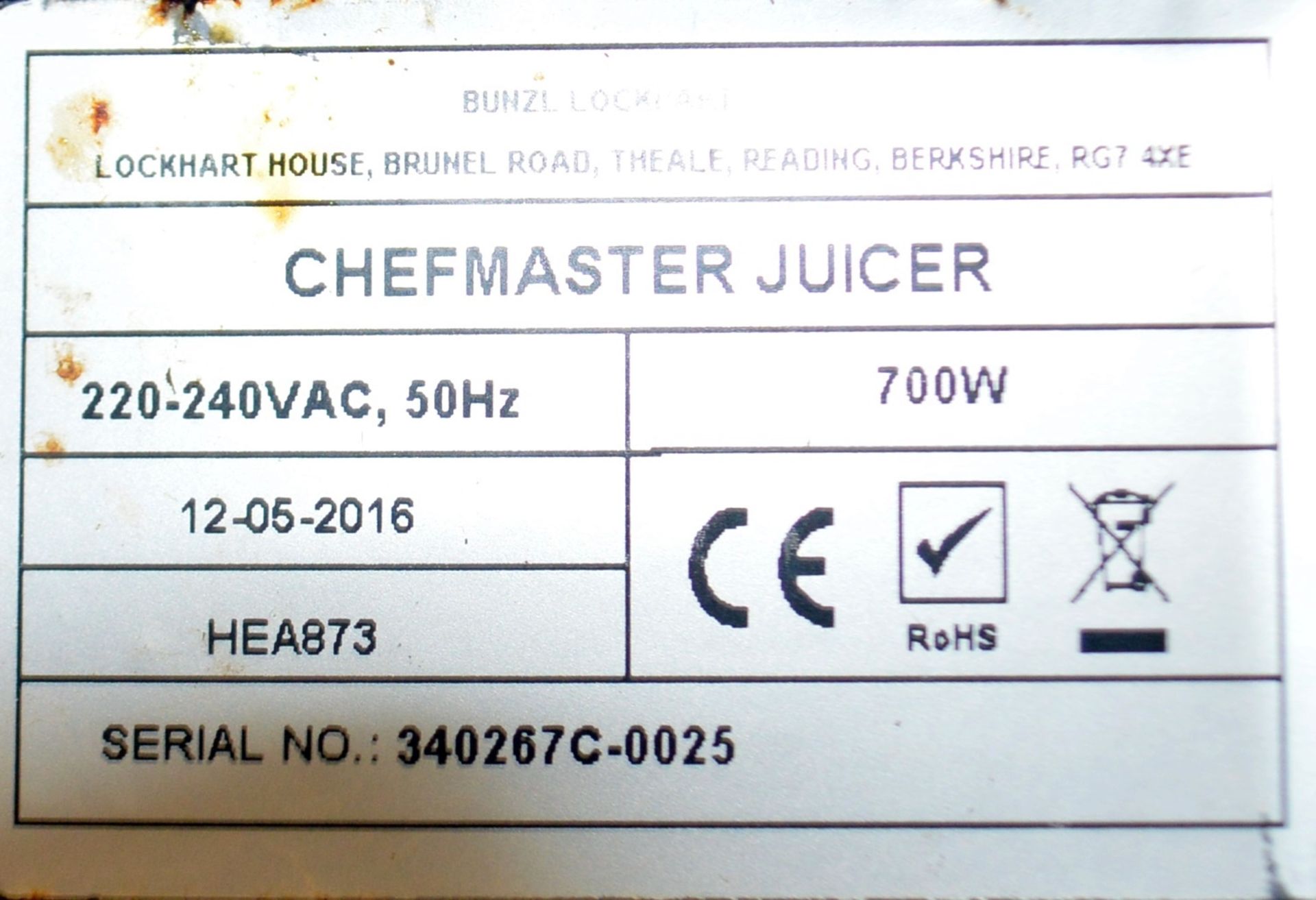 1 x Chef Master Automatic Juicer - Recently Removed From A Commercial Restaurant Environment - CL011 - Image 12 of 13