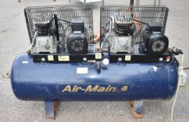 1 x Fiac Air-Main Belt Drive Tandem Air Compressor - 230v - Model AMD40-250 - Includes Sterling