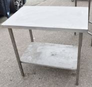 1 x Stainless Steel Prep Table With Undershelf - Dimensions: H87 x W90 x D60 cms - Recently