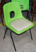 Approx 33 x Stackable Plastic Chairs in Green and Blue - CL999 - Ref: WH3 - Location: Altrincham