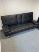 1 x 2/3 Leather Chair That Can Which Folds Out As A Bed. With Middle Drinks Holder Slots -