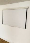 1 x Large 1.6 Metre Wide Projector Screen - Dimensions: H155 x W160 cm - To Be Removed From An